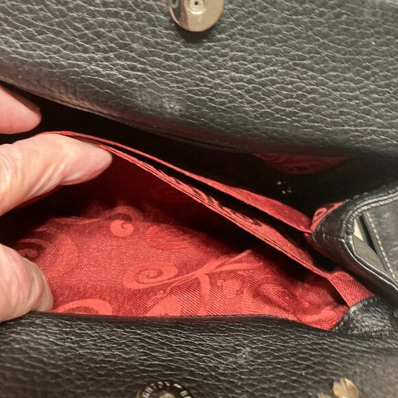 Like New Brighton Black Croc embossed and Pebble Leather Satchel Mini bag - Picture 9 of 11